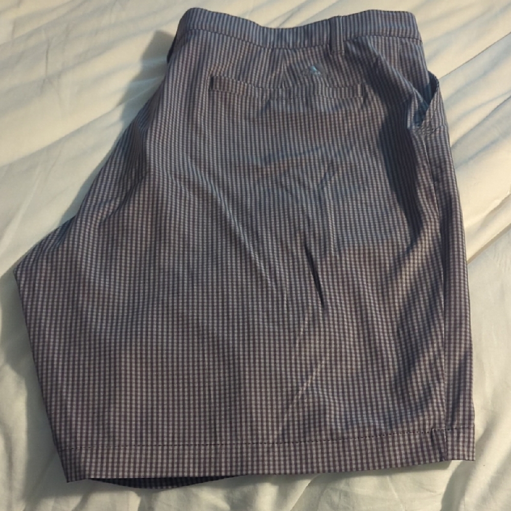 adidas Men's Blue and White Patterned Shorts